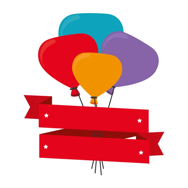 Tarjeta de fiesta de aire globos — Vector de stock