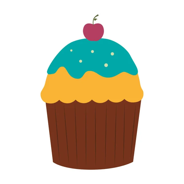 Dulce cupcake tarjeta icono — Archivo Imágenes Vectoriales