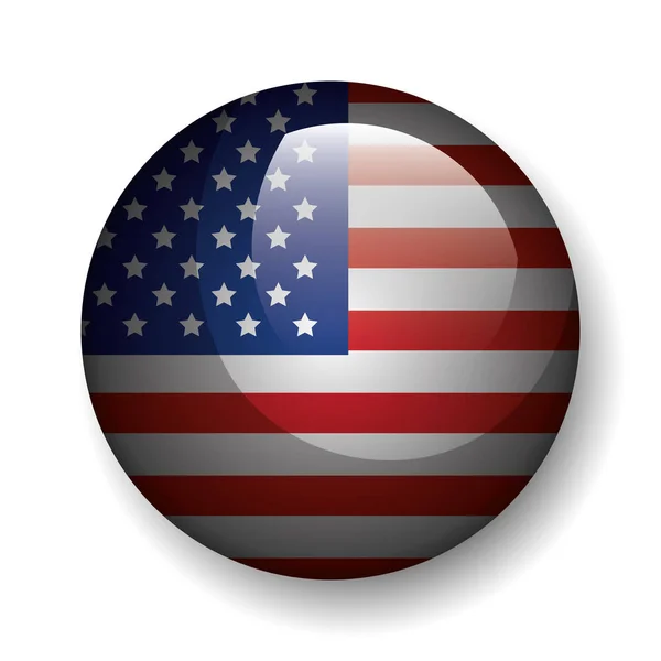 Estados unidos de América emblema de botón — Archivo Imágenes Vectoriales