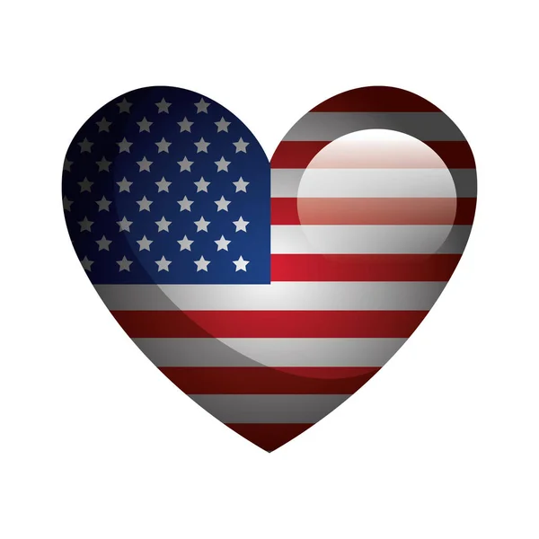 Estados unidos de América emblema del corazón — Archivo Imágenes Vectoriales