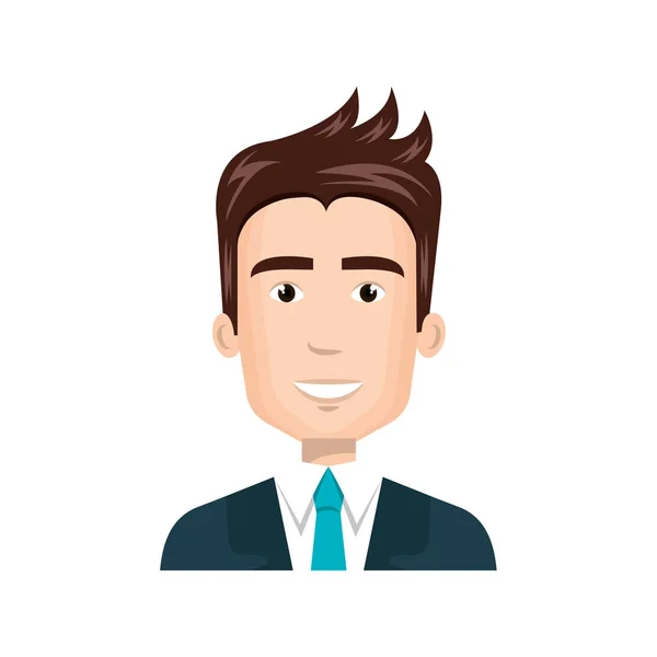 Ícone avatar personagem empresário — Vetor de Stock