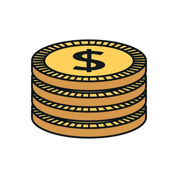 Moneda dinero en efectivo icono plano — Vector de stock