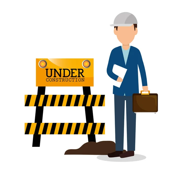 Professional construction on site — Stock Vector