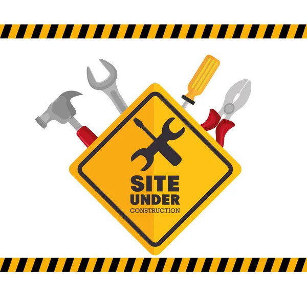 Site under construction tools — Stock Vector