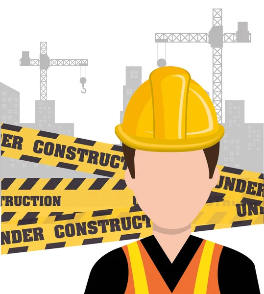 Construction professionnelle sur site — Image vectorielle