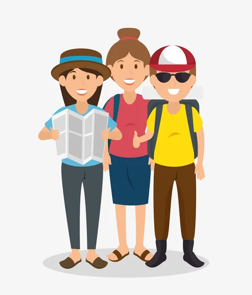 People tourists avatars characters — Stock Vector