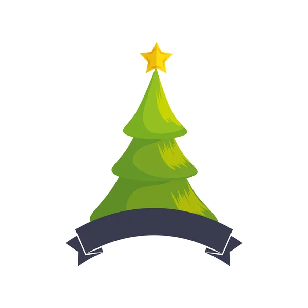 Happy merry christmas tree card Stock Illustration