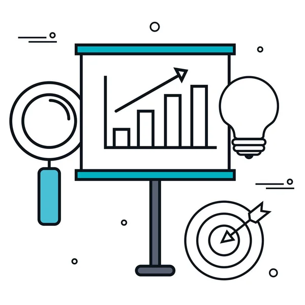 Paperboard with statistics graph Stock Vector