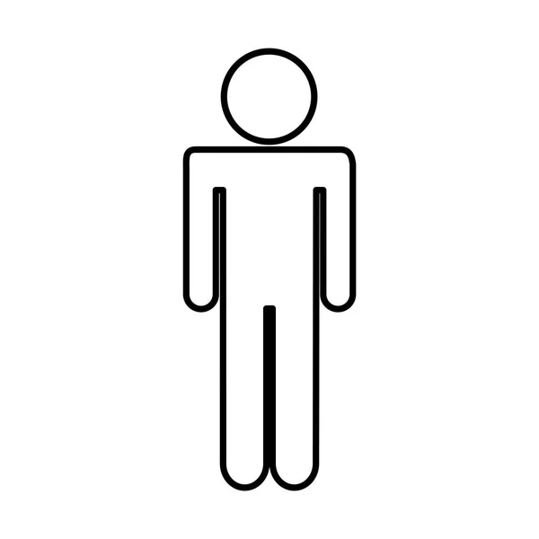 Menselijke figuur silhouet pictogram — Stockvector