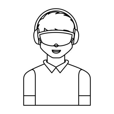 Artırılmış gerçeklik gözlüklü kişi