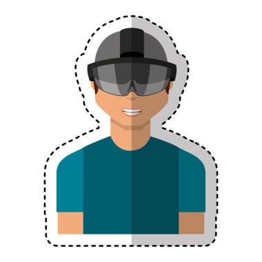 Artırılmış gerçeklik gözlüklü kişi