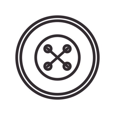 Elbise düğme izole simgesi