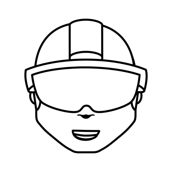 Pessoa com óculos de realidade aumentada — Vetor de Stock