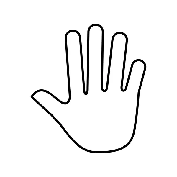 Mão ícone silhueta humana — Vetor de Stock