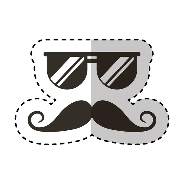 Moustache et lunettes style hipster — Image vectorielle