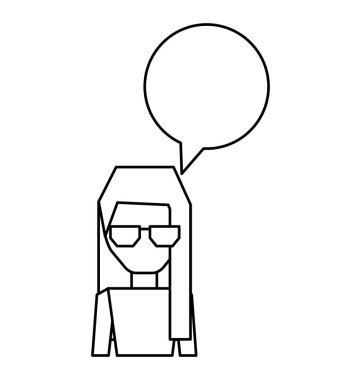 konuşma balonu avatar karakter ile genç adam