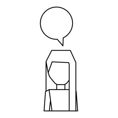 konuşma balonu avatar karakter ile genç adam