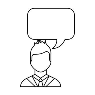 işadamı ile konuşma balonu karakter izole simgesinin