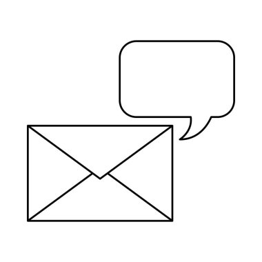Zarf posta ile konuşma balonu simgesinin