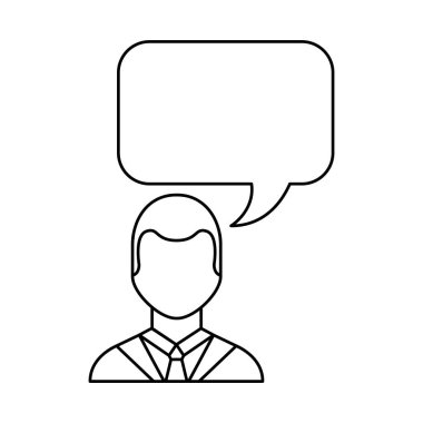 işadamı ile konuşma balonu karakter izole simgesinin