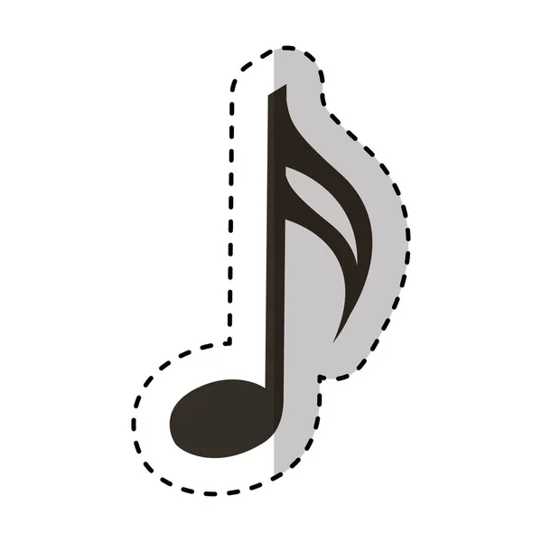 Nota musical icono aislado — Vector de stock