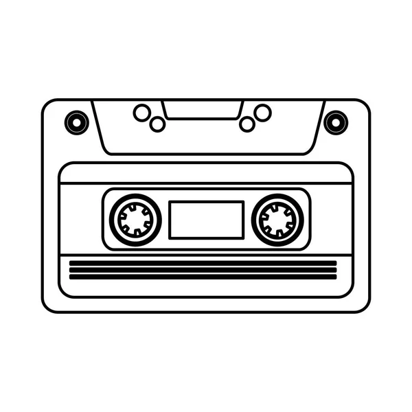 Cassette muziek ouderwetse — Stockvector