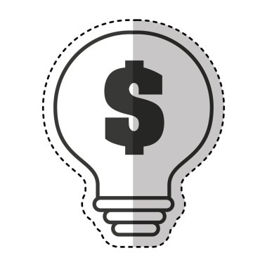 Doları sembol simge ile ışık ampul