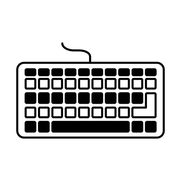 Computer keyboard isolated icon — Stock Vector