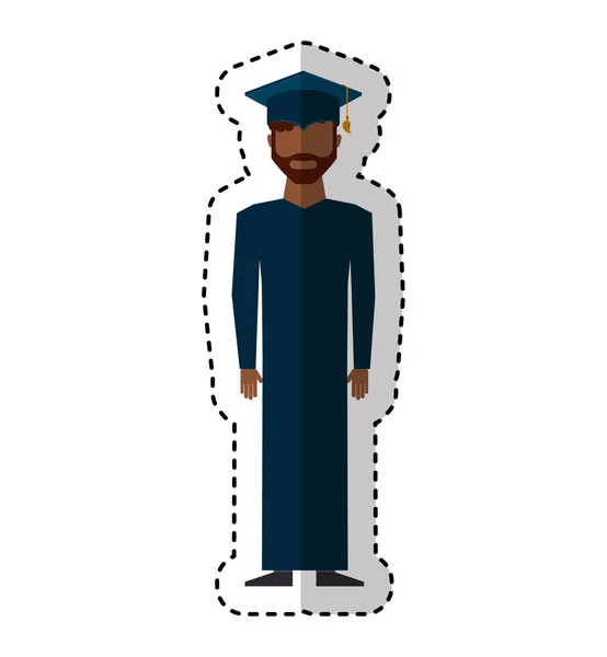 Graduate man avatar character — Stock Vector