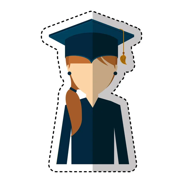 Carácter avatar mujer graduada — Vector de stock