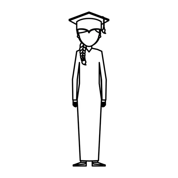 Femme diplômée avatar personnage — Image vectorielle