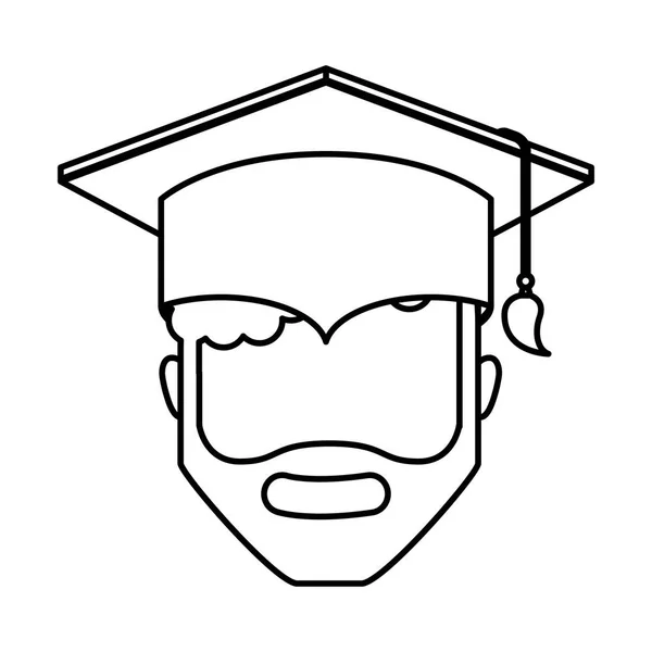 Graduado hombre avatar carácter — Vector de stock