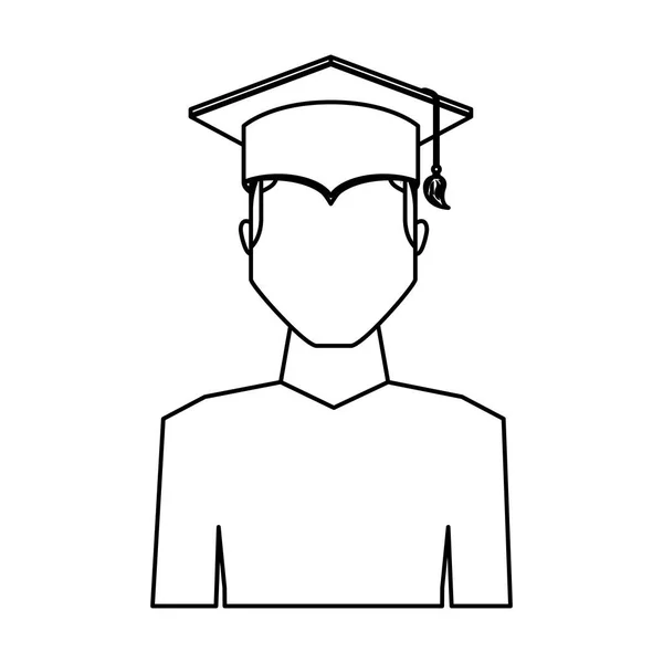 Homme diplômé personnage avatar — Image vectorielle