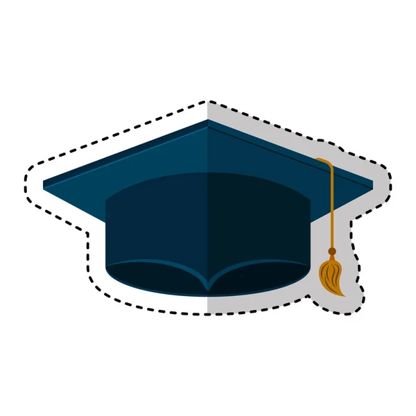 Chapeau de graduation icône isolée — Image vectorielle