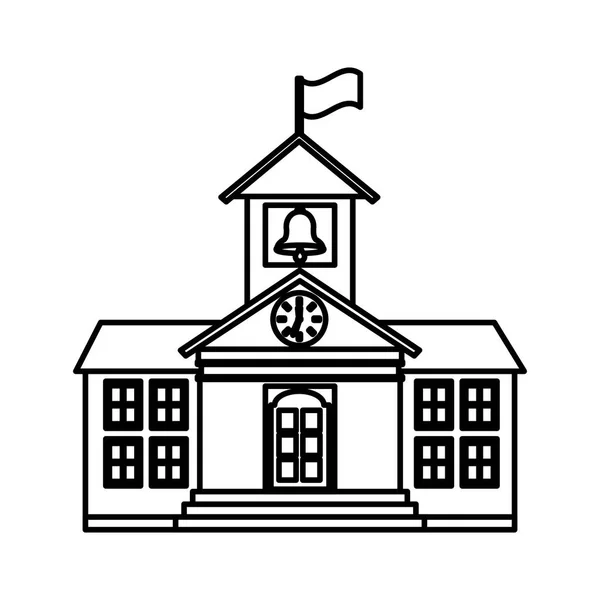 Ikona izolované budovy školy — Stockový vektor