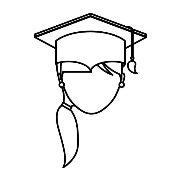 Femme diplômée avatar personnage — Image vectorielle
