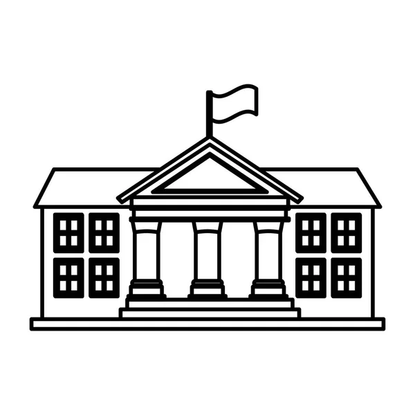 Bâtiment scolaire icône isolée — Image vectorielle