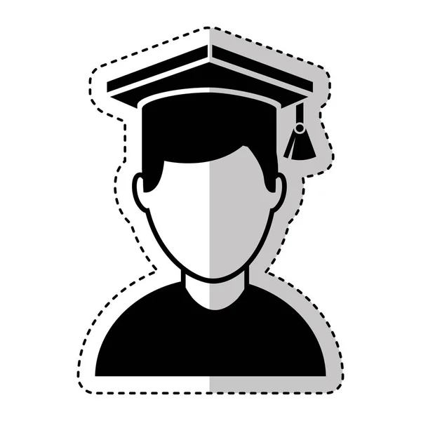 Graduado hombre avatar carácter — Vector de stock