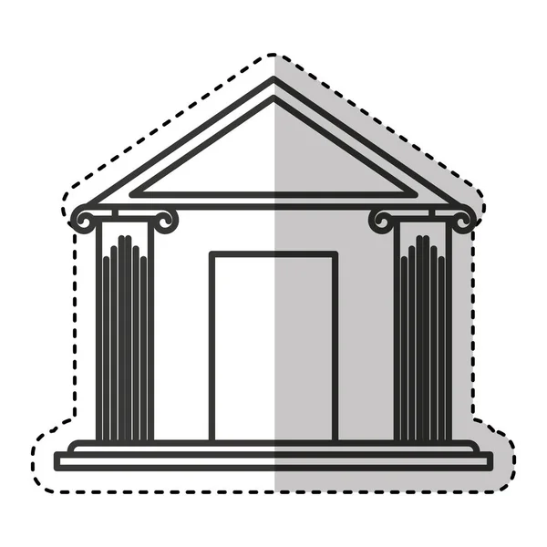 Court gebouw geïsoleerde pictogram — Stockvector