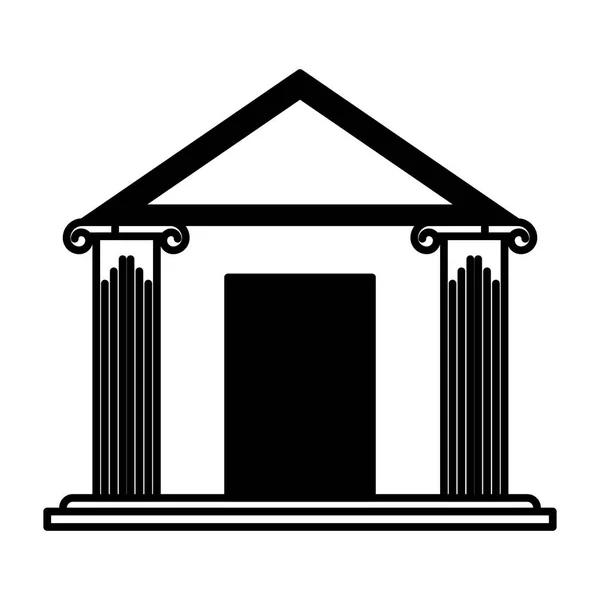 Court gebouw geïsoleerde pictogram — Stockvector