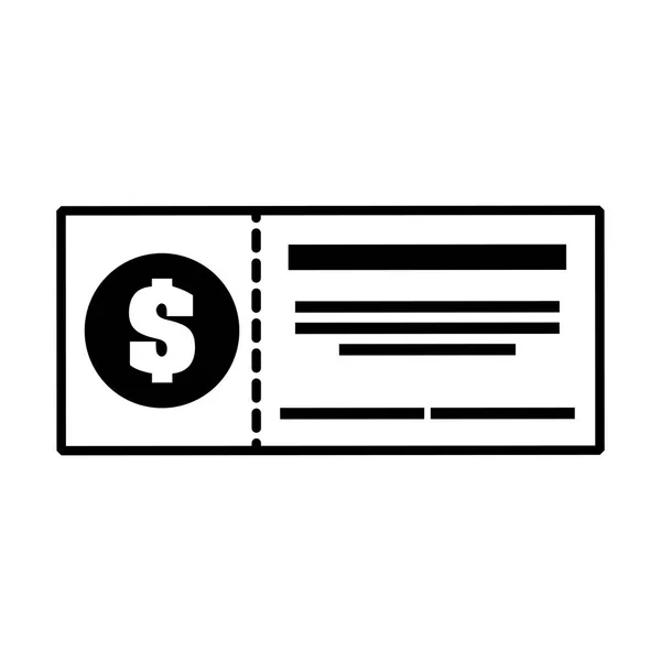 Cheque banco aislado icono — Vector de stock