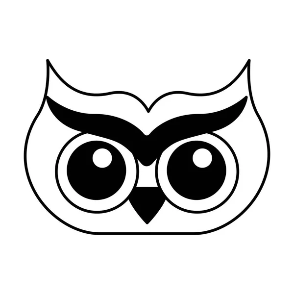 Hibou oiseau icône isolée — Image vectorielle