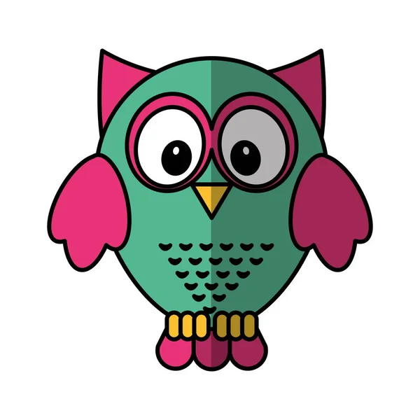 Hibou oiseau icône isolée — Image vectorielle