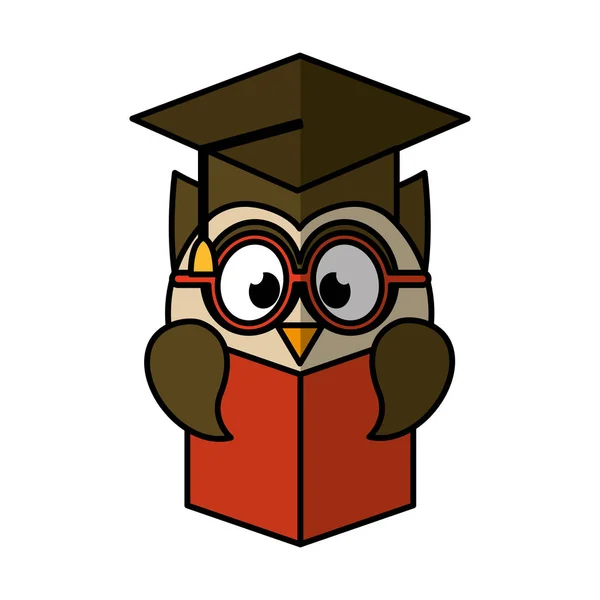 Hibou avec chapeau de graduation — Image vectorielle