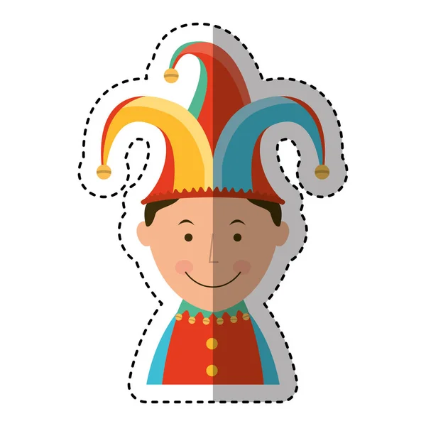 Drôle d'arlequin avatar personnage — Image vectorielle