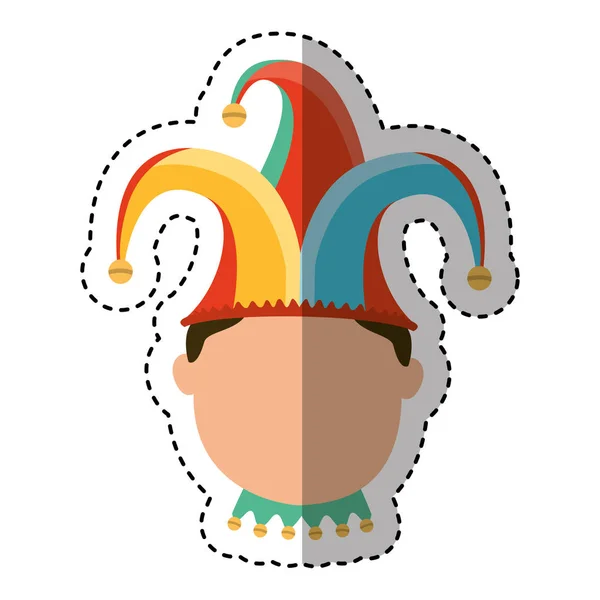 Funny harlequin avatar character — Stock Vector