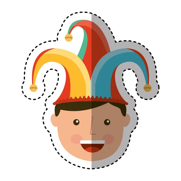 Legrační harlekýn avatar postava — Stockový vektor
