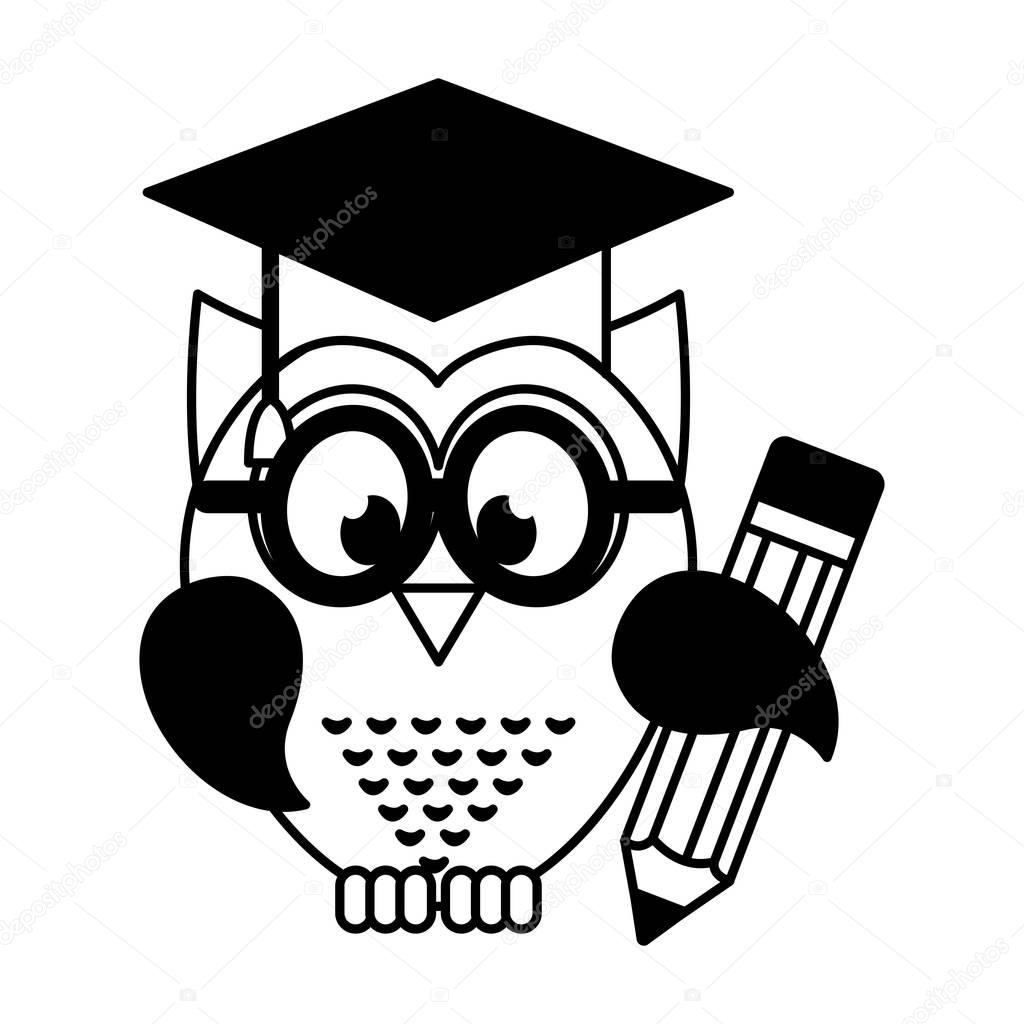 owl with graduation hat
