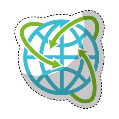 Küre gezegen okları izole simgesiyle