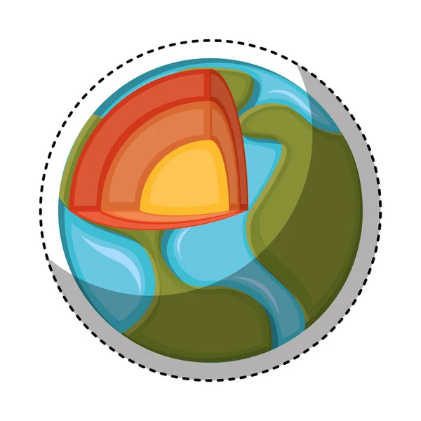 Planeta mundo Terra internamente ícone —  Vetores de Stock